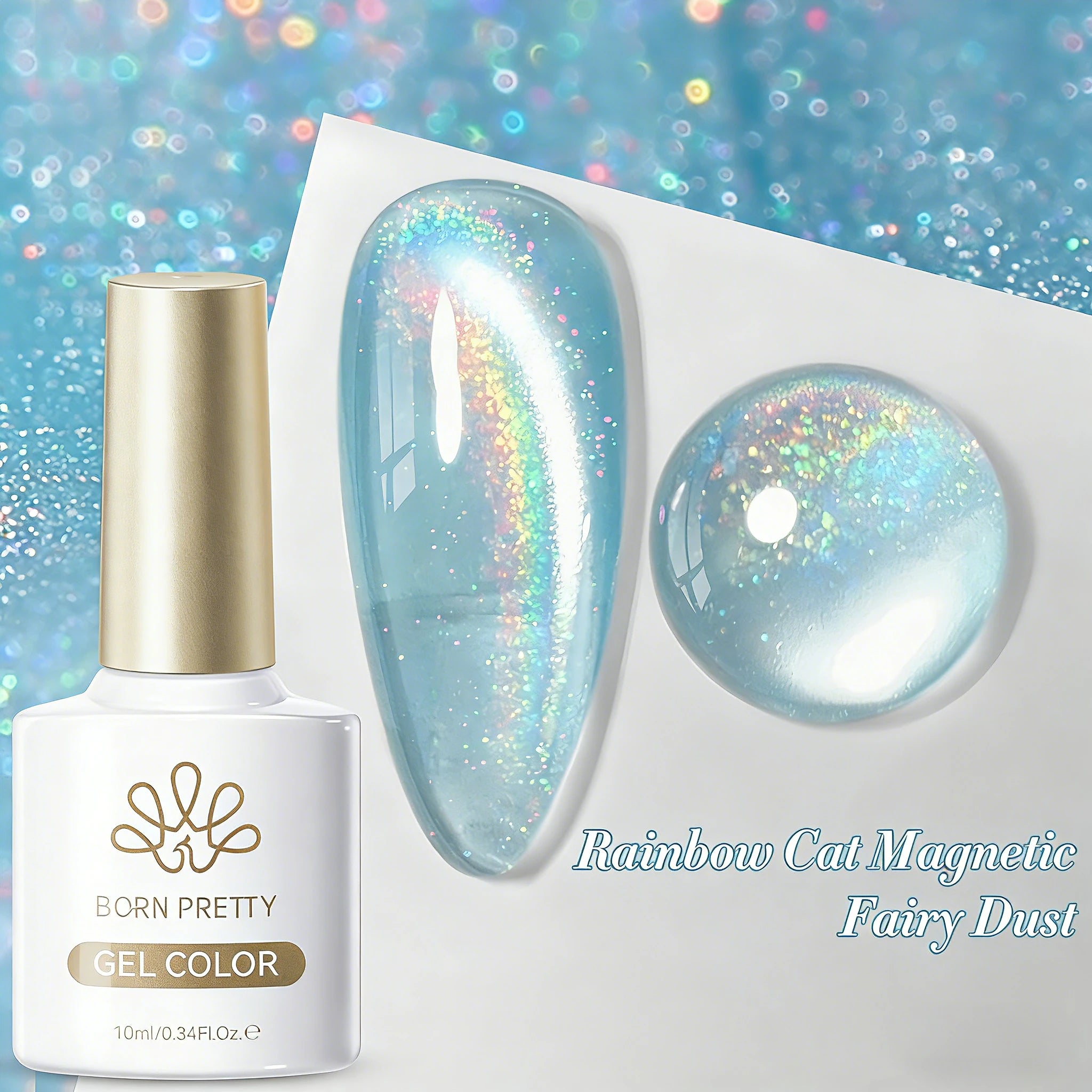 BORN PRETTY 10ml Silver Water Light Cat Magnetic Gel Nail Polish Nail Supplies Vernis Semi Permanent Gel for Fall Winter Nails