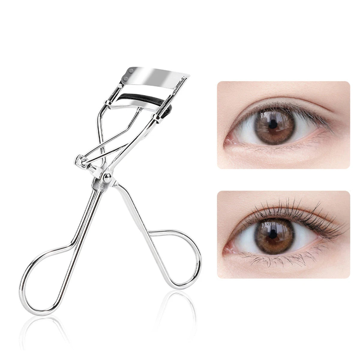 CNKESS 1Pcs Silver Protable Long Lasting Professional Natural Curling Not Hurt Eyelashes Folding False Beauty Tools Cosmetic