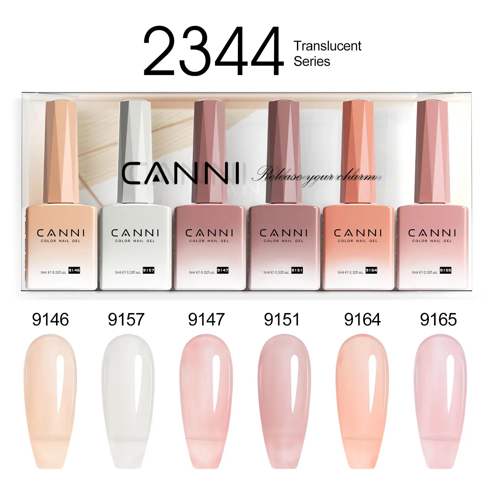 6pcs*9ml CANNI HEMA FREE Nail Gel Polish Set Gorgeous Color Semi Permanent Pigmented Painting Gel Soak off UV LED Gel Nails Kit