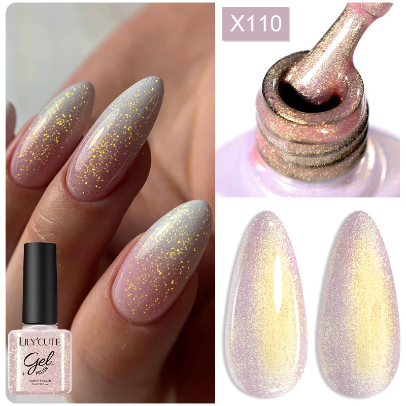 LILYCUTE 5ml Super Bright Metallic Painting Liner Gel Nail Polish UV LED Painting Gel Nail Art Drawing Stripe Pull Line UV Gel