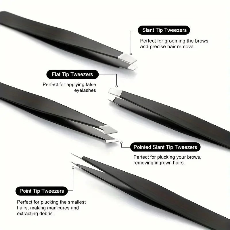 Makeup Mirror With Tweezer Kit, Compact Travel Set for Eyebrow Shaping For Handheld, Tabletop, Wall Use, Portable Mirror Set For