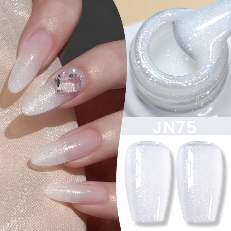 BORN PRETTY Jelly Nude Gel Nail Polish 10ml Light Pink Peach Translucent Color UV Light Cure Gel Varnish Nail Art DIY at Home