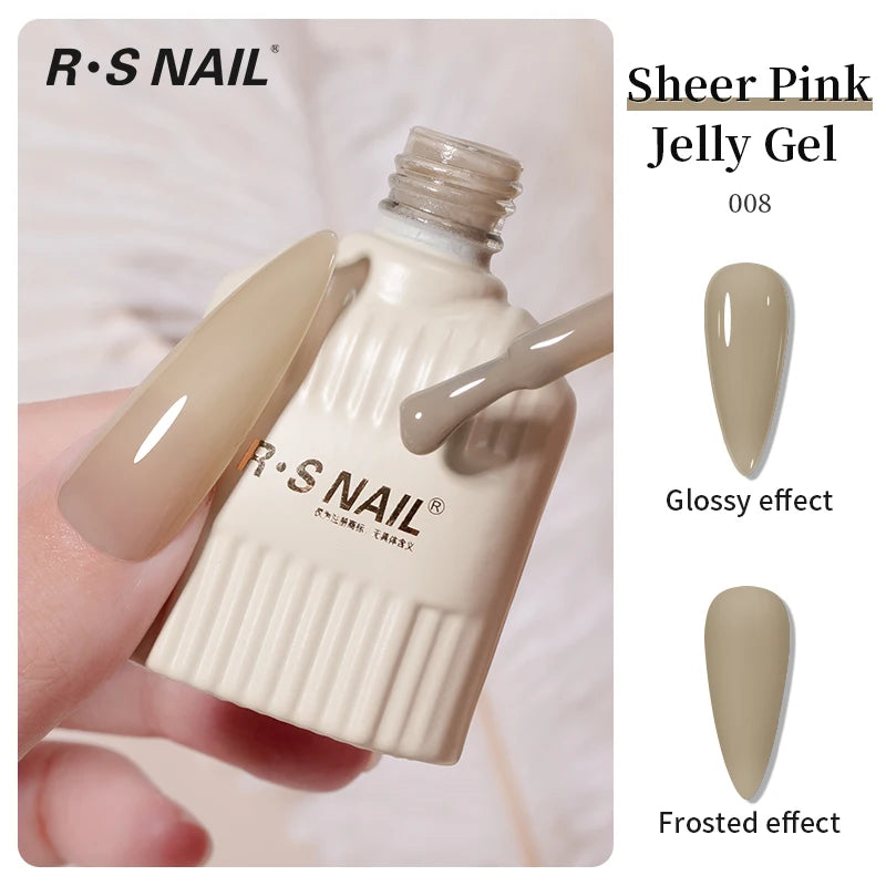 RS NAIL Jelly Transparent Gel Nail Polish 10g Summer Nude Pink Gel Polish Semi Permanent Soak Off UV LED Varnish Jade Nail Gel