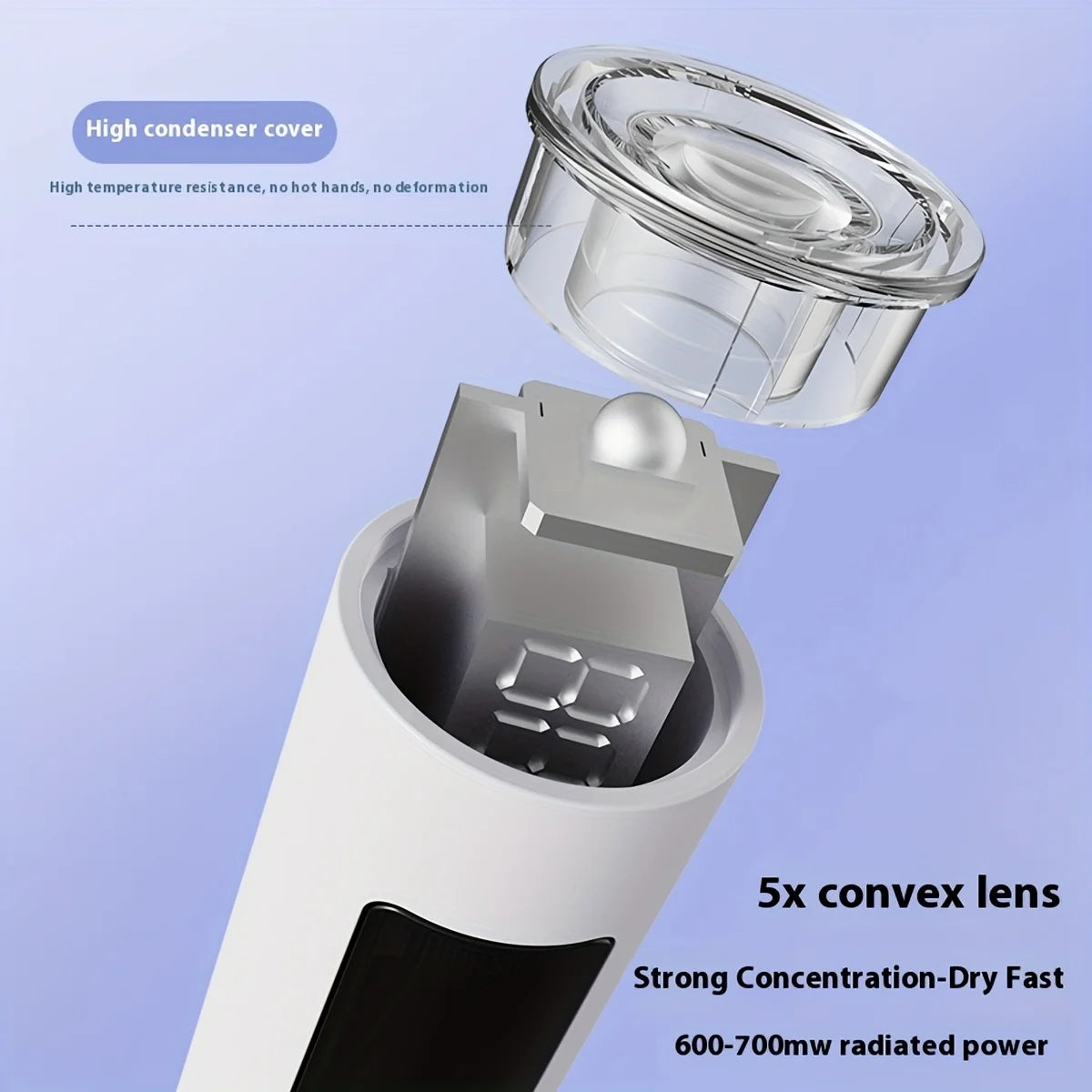 Handheld Nail Light Mini LED Nail Lamp For Gel Nails With Stand & LCD Screen Control 2 levels Adjustable For Fast Curing