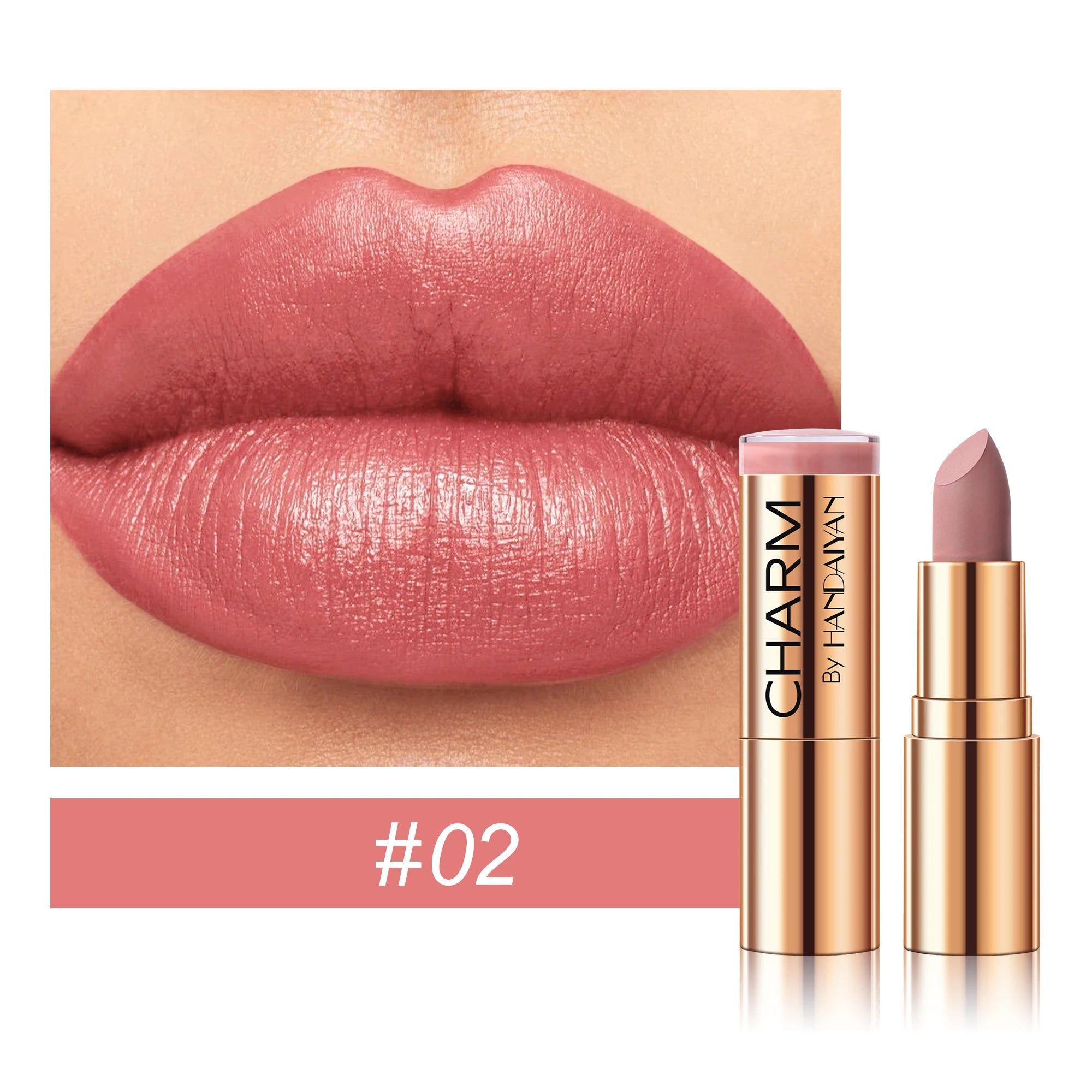 Long Lasting Moisturizing Velvet Lipstick Waterproof Non Stick Cup Creamy Nourish Cover Lip Line Glossy Golden Mud Formula