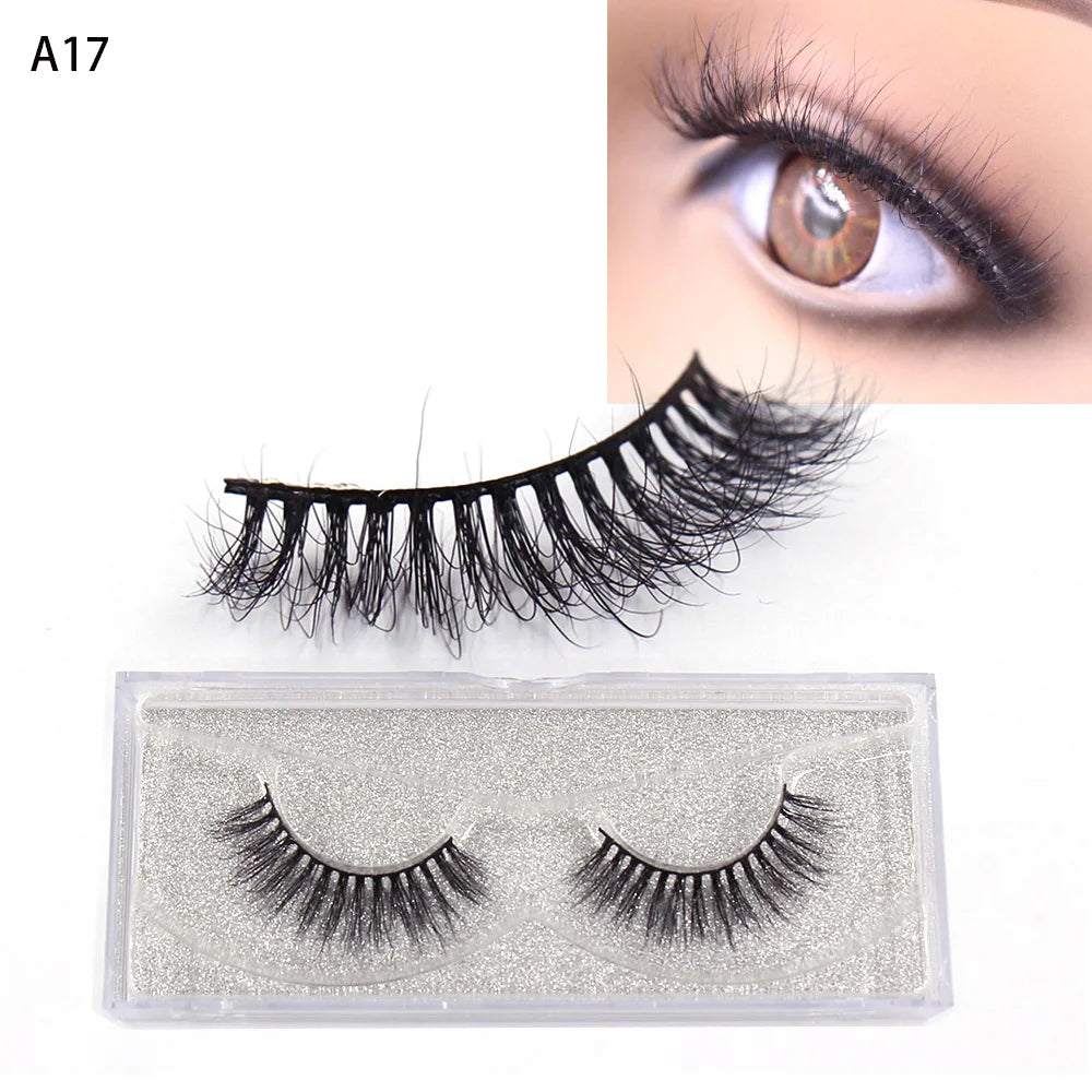 LEHUAMAO 5D Mink Hair False Eyelashes Wispy Cross Natural Mink Lashes Fluffy Eyelash Extension Tools Makeup Handmade Eye lashes