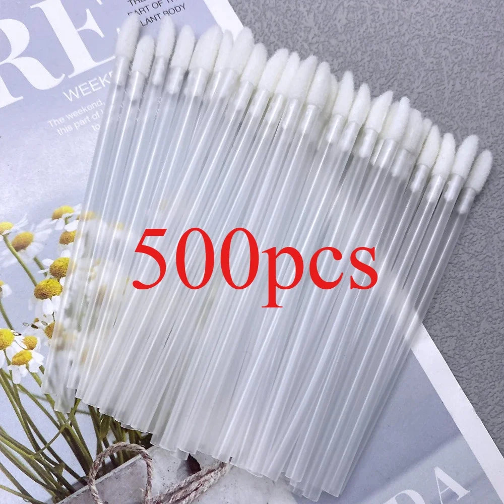 500pcs Lip Brush Disposable Lipstick Brush Eyelash Microbrush Mascara Wands Applicator Swab Eyelash Extension Tools Wholesale