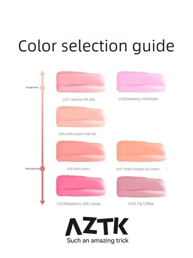 AZTK Liquid Blush Expand Shrink Matte Atmosphere Contorting Brightening Lifts Complexion Cheek Blue Cheek Purple Blush Girl