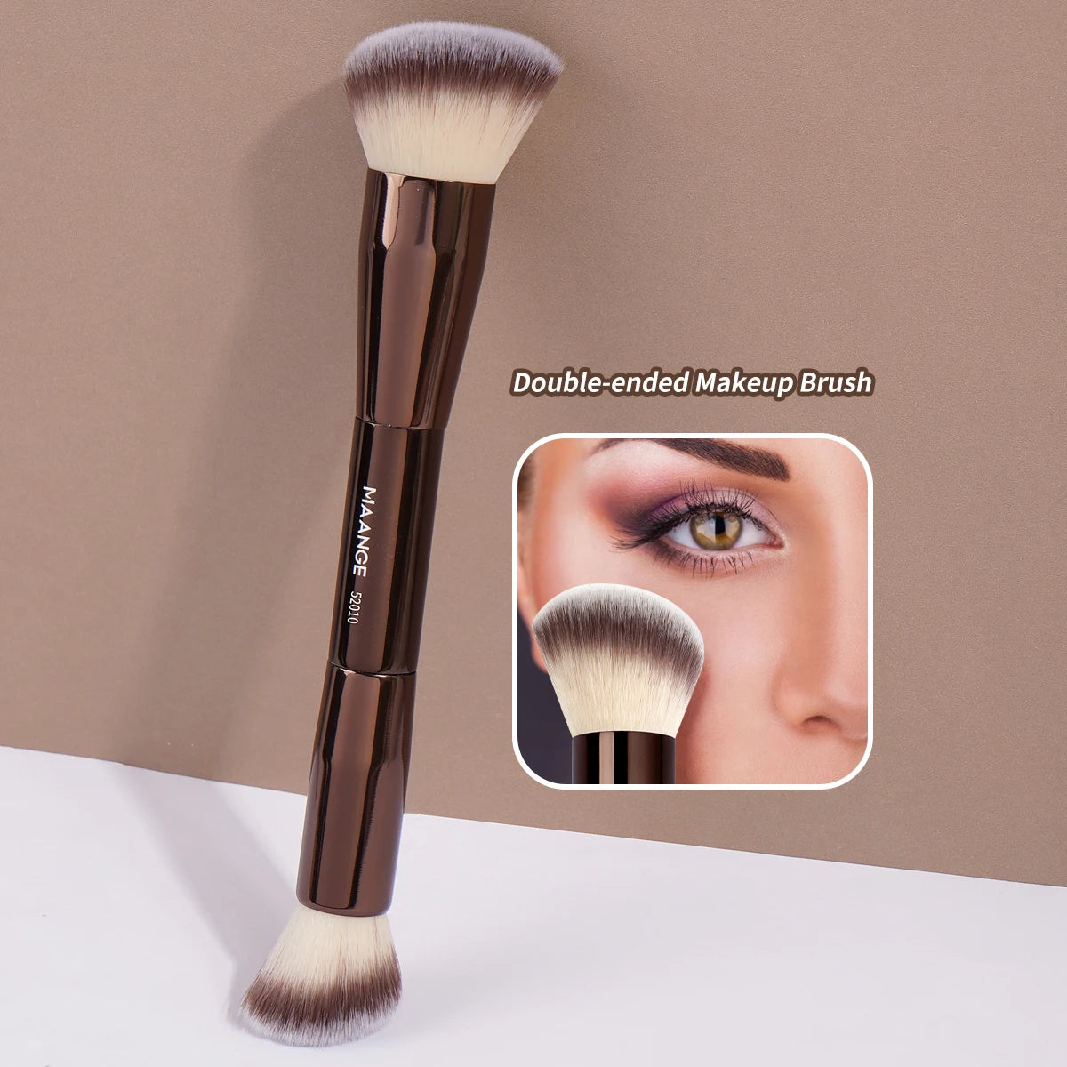 MAANGE Professional Makeup Brush Set Dual-ended Foundation Loose Brush For Blush Contour Soft-Bristle Skin-friendly Travel