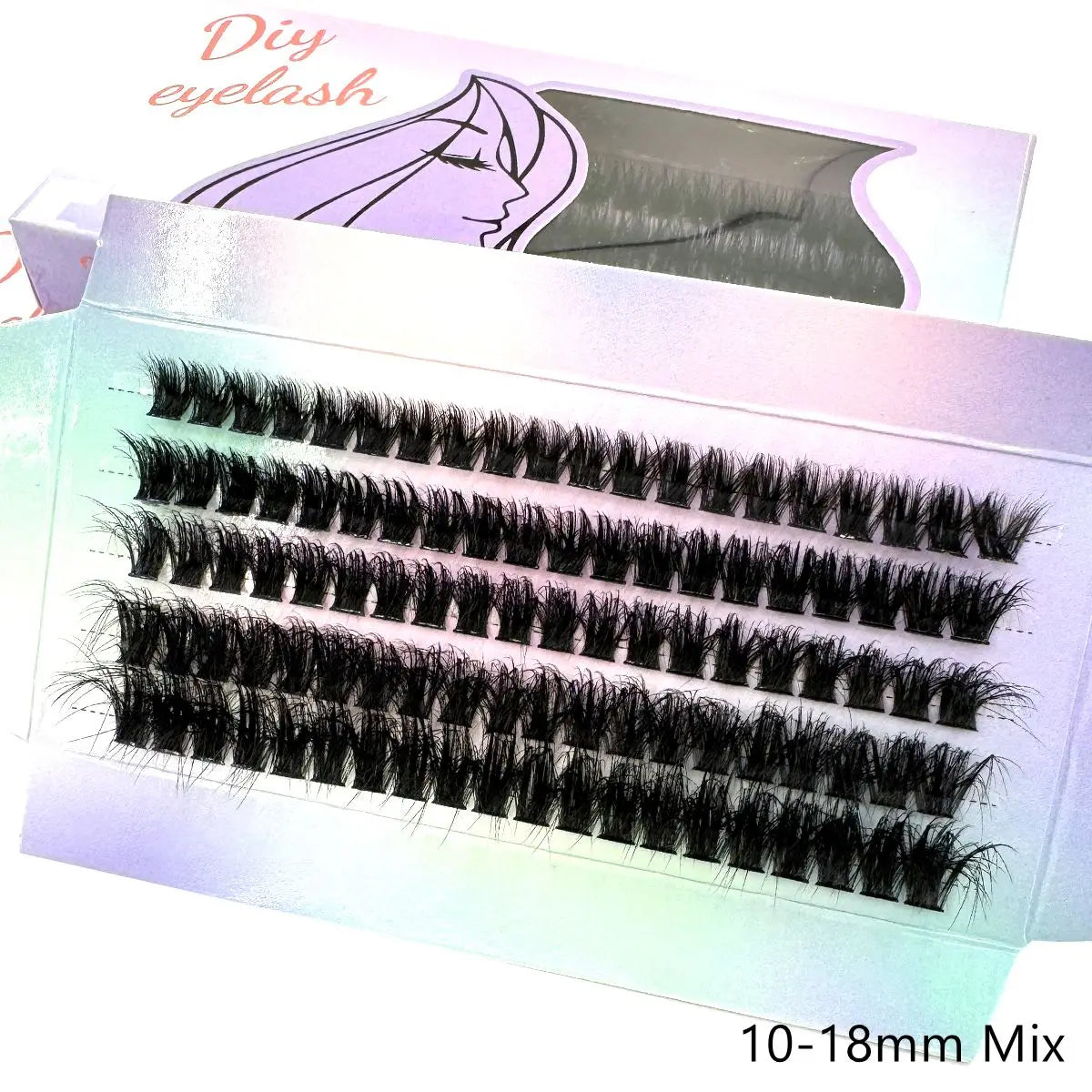 10Row 40D-200D 5D Fluffy Thick Lashes Clusters 10-18mmMix Wispy Individual Lashes Extensions Clusters DIY Makeup False Eyelashes