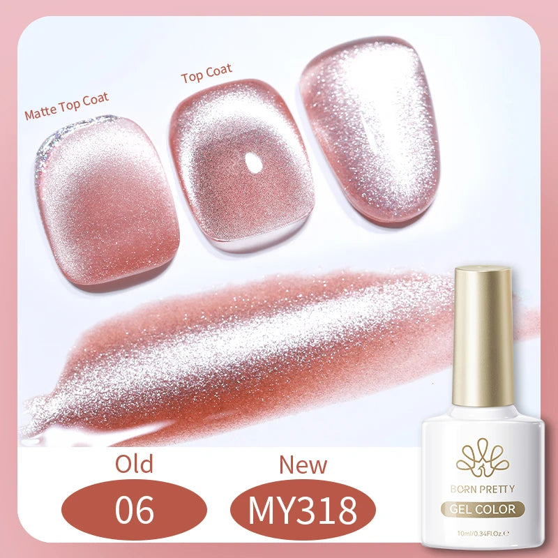 BORN PRETTY 10ml Silver Water Light Cat Magnetic Gel Nail Polish Nail Supplies Vernis Semi Permanent Gel for Fall Winter Nails