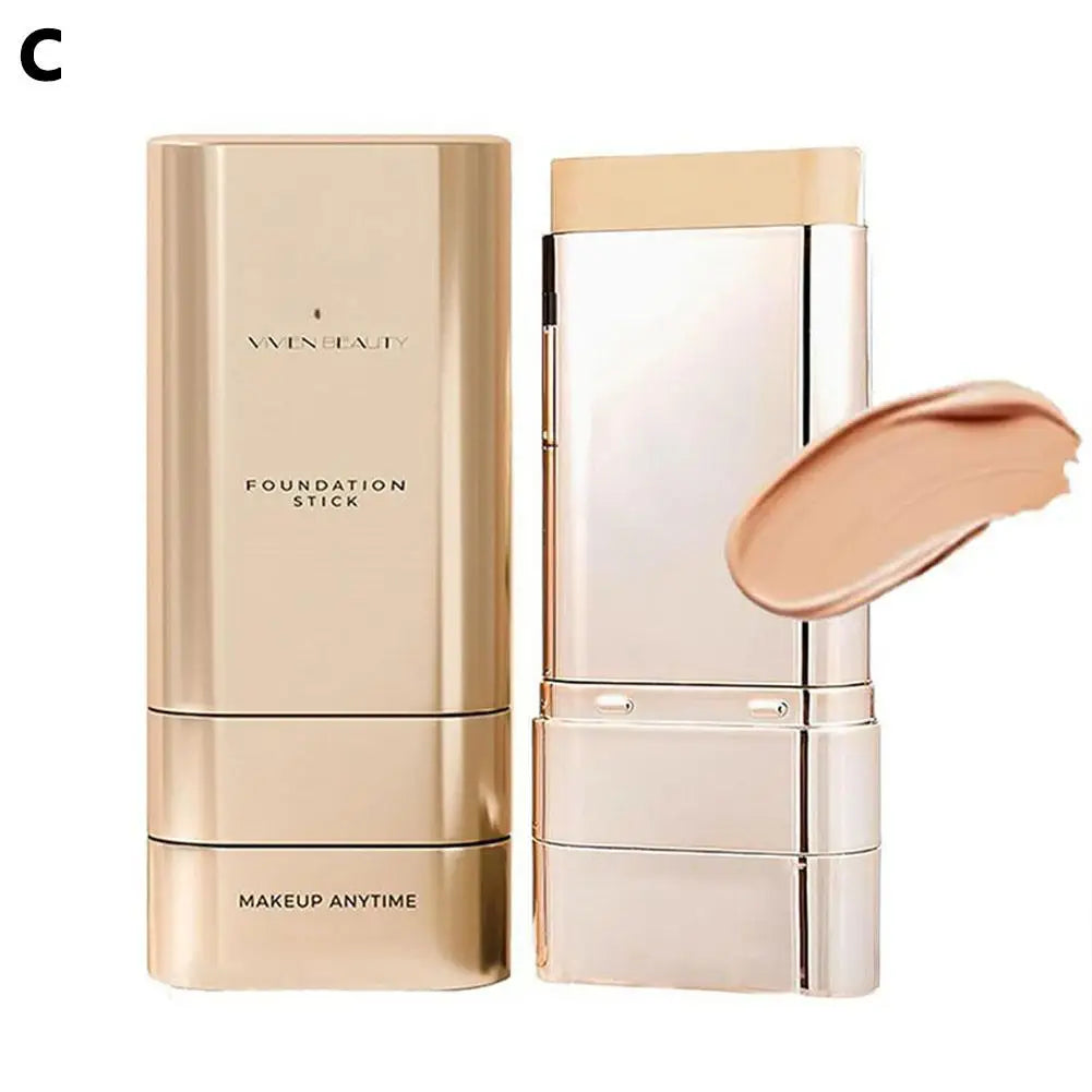 Face Foundation Stick With Brush, Velvet Moist Light Concealer Full Coverage Oil Control Dark Circles Corrector Facial Makeup