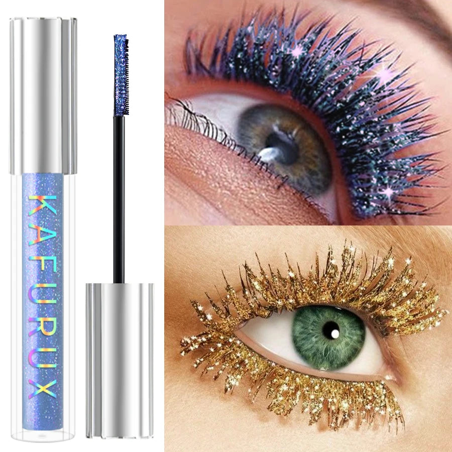 Diamond Shine Waterproof Glitter Mascara - Snow Effect Volume & Curl