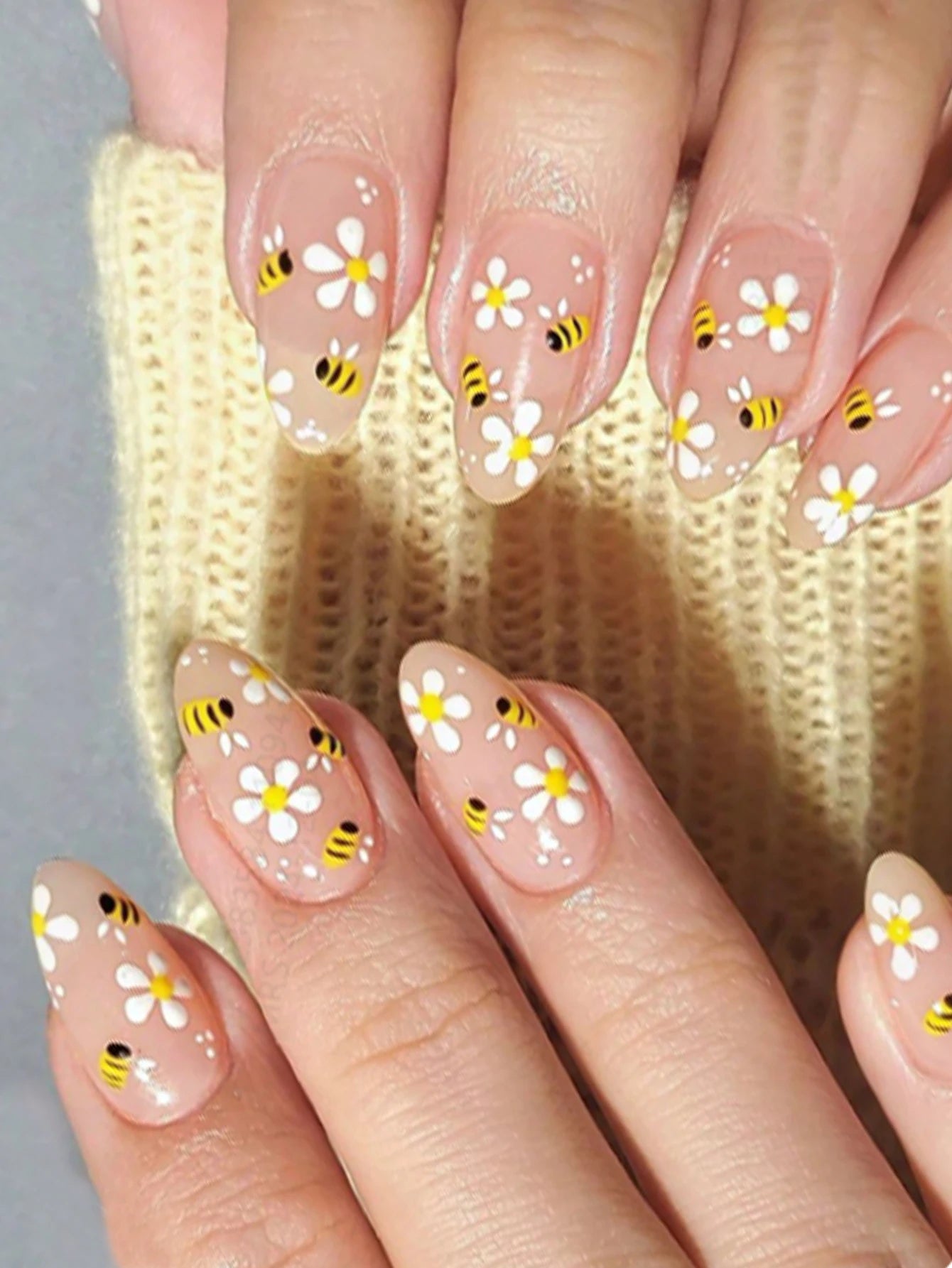 ARTAUG 24PCS Medium Stiletto Pink Black French Tip Press On Nails Star Pattern Glitter Press On Nails