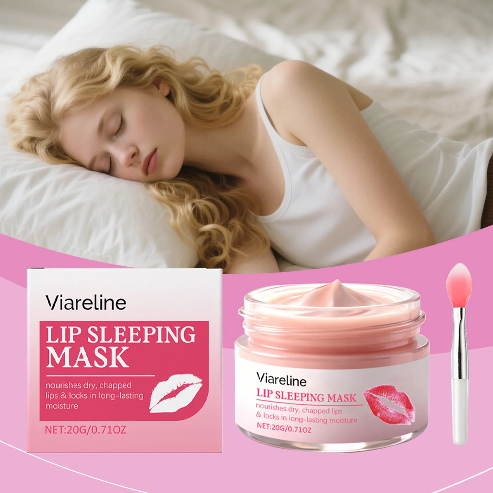 20g Lip Mask,Overnight Hydrating Lip Mask,For Dry Chapped Lips Deep Nourishing Sleep Lip Care Treatments For Soft Plumps Lips