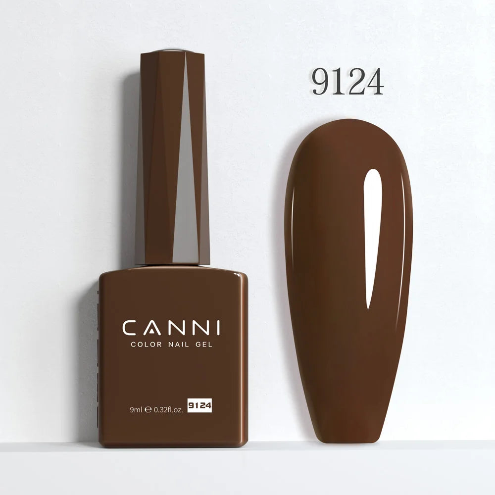 CANNI Hema Free Nail Gel Polish Fall Color Collection Semi Permanent Diamong Long Wear Top Coat Red Gorgeous JellyNude Color 9ml