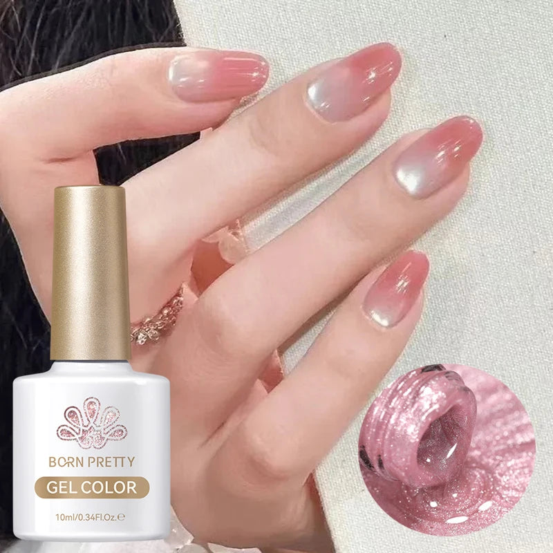 BORN PRETTY 10ml Wishing Apple Red Glass Bead Cat Magnetic Gel ultra Shine Soak Off UV Gel Nail Art Varnish Nail Supplies