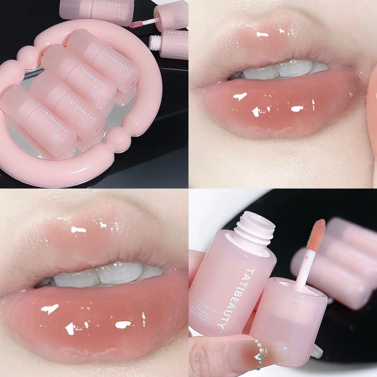 DIKALU Mirror Water Lip Gloss Crystal Jelly Lipstick Hydrating Plumping Moisturizing Colored Lip Tint Lips Care Makeup Beauty