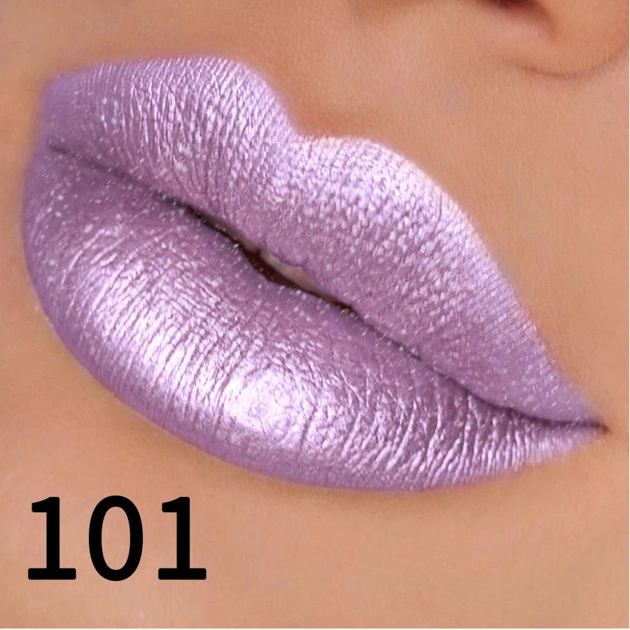 19 colors glitter lipstick hydrating red pink sparkling shine lip color highly pigmented lip tints metallic finish lip makeup