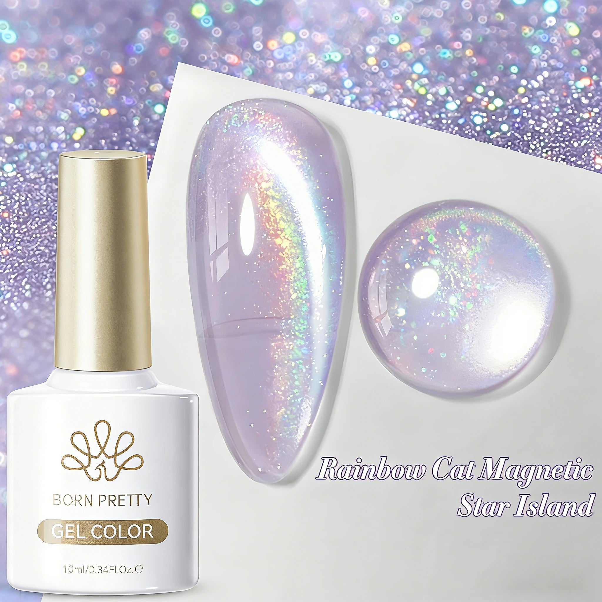 BORN PRETTY 10ml Silver Water Light Cat Magnetic Gel Nail Polish Nail Supplies Vernis Semi Permanent Gel for Fall Winter Nails