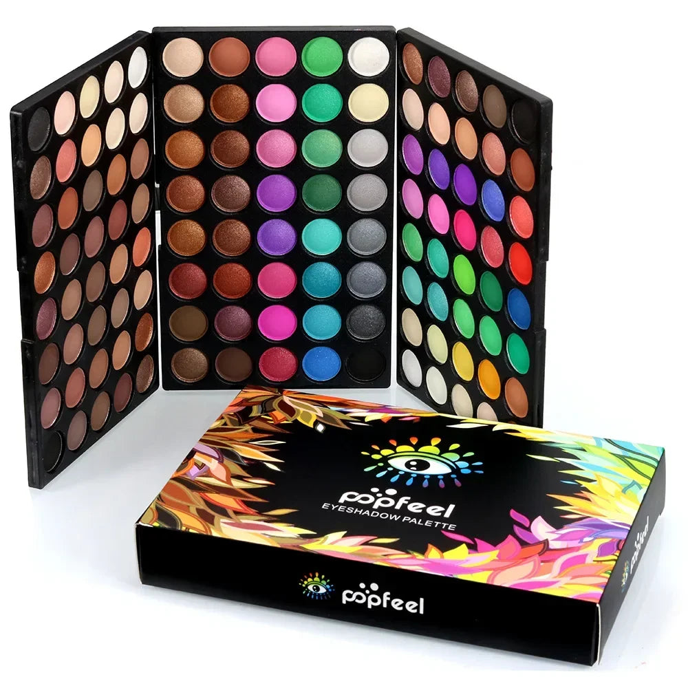120 Colors Eyeshadow Palette Stage Cosplay Pearlescent Matte Powder Blush Eyebrow Contouring Cosmetics Kit Professional Makeup