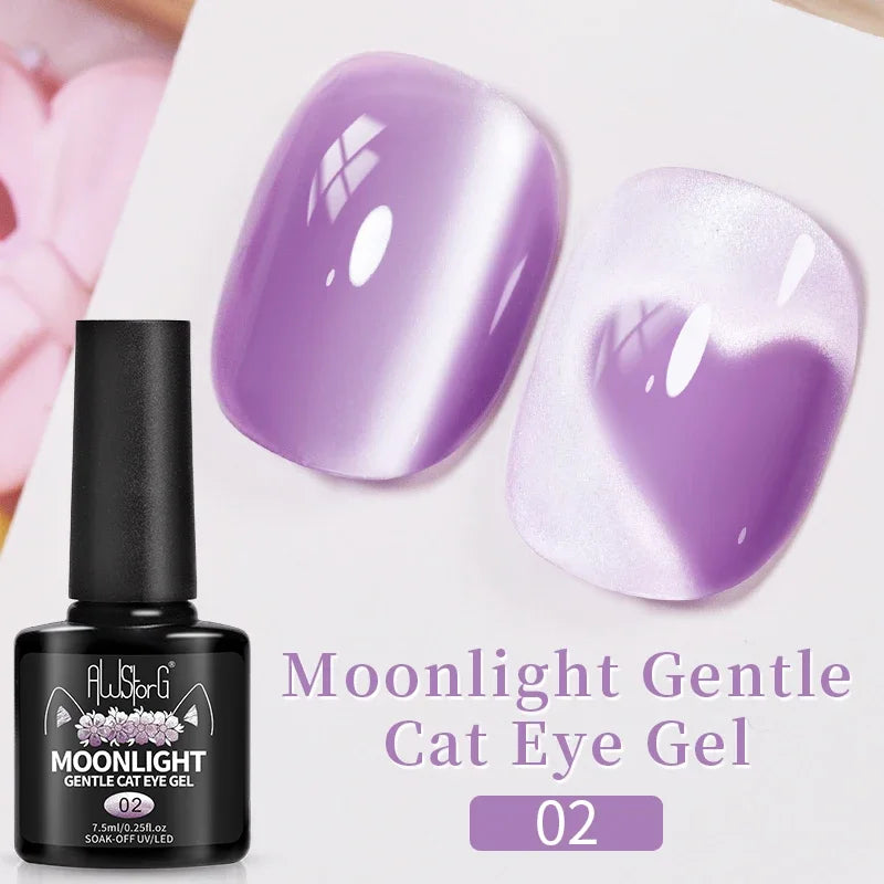 AWStorG 7.5ml Crimson Velvet Cat Eye Magnetic Gel Nail Polish Shiny Ruby Red Cat Eye Gel Soak Off UV Semi-Permanent Nail Art