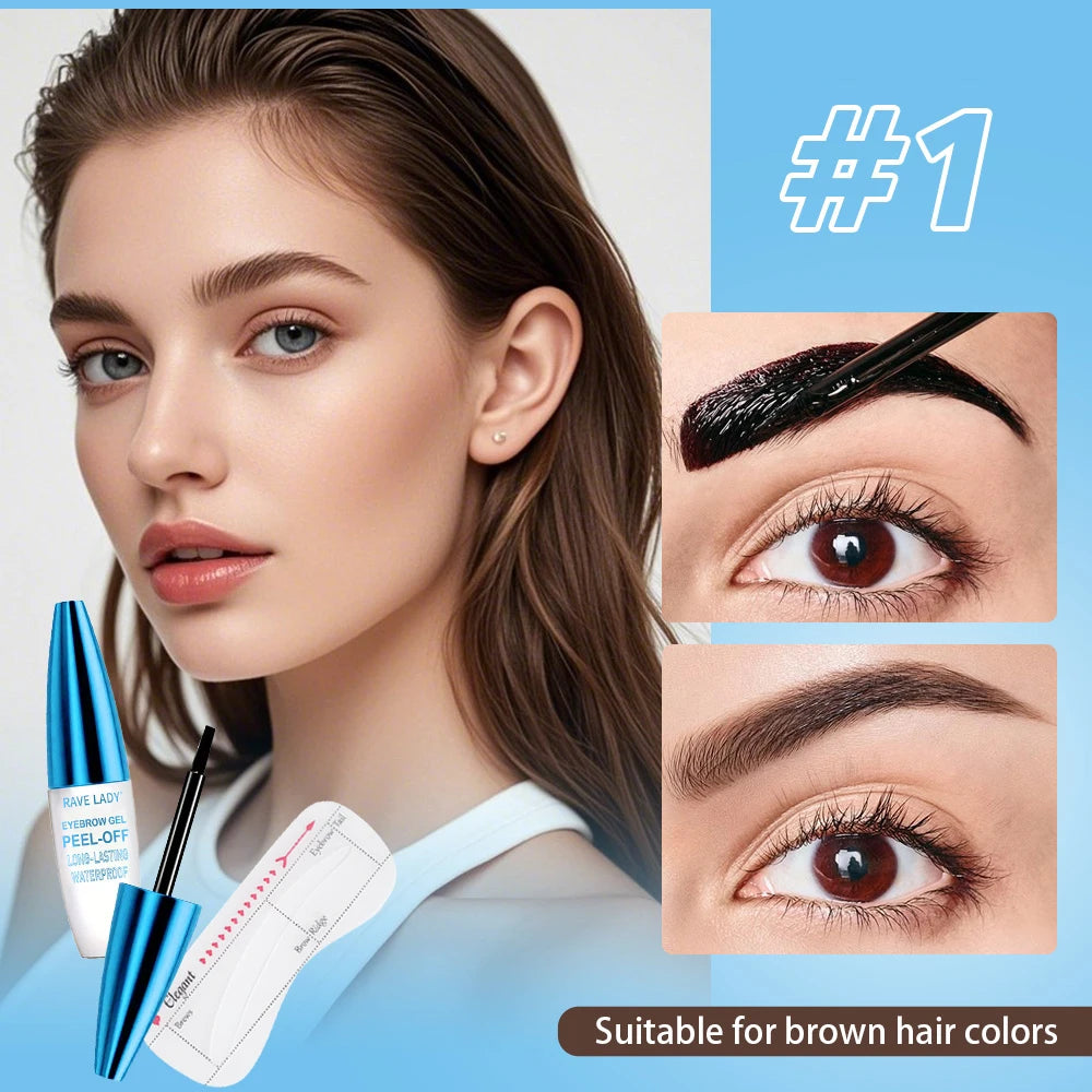 Rave Lady Peel-Off Eyebrow Gel - Waterproof Tinting Liquid 10g