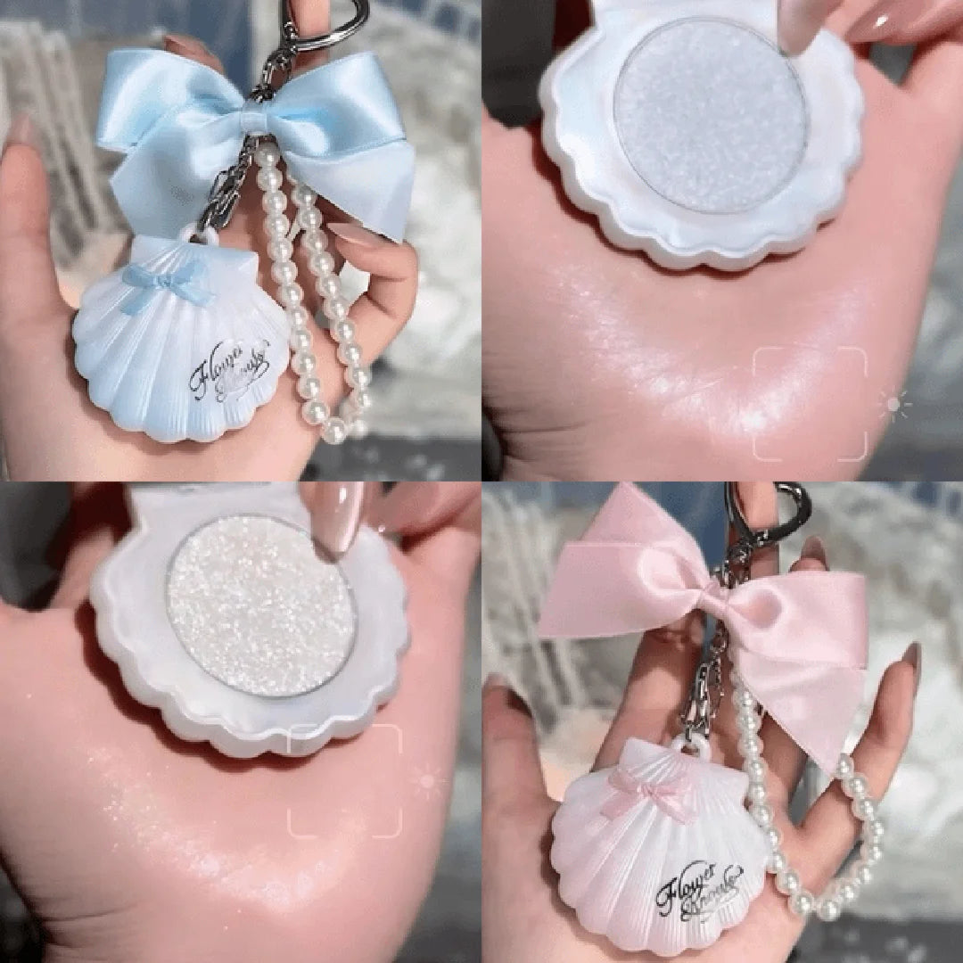 Flower Knows Cupid Sweetie Bear Face Powder with Solid Perfume Highlighter Pendant Long Lasting Portable Scent Makeup Decoration