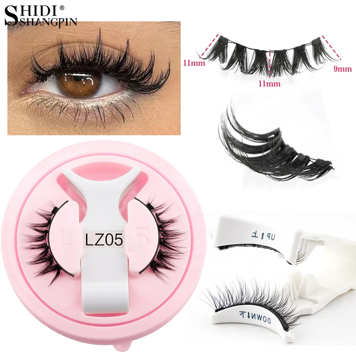 Hot 1 Pair Magnetic Eyelashes Handmade Fluffy Faux Mink Lashes Reusable Natural False Eyelashes and Magnetic Tweezers Set Makeup