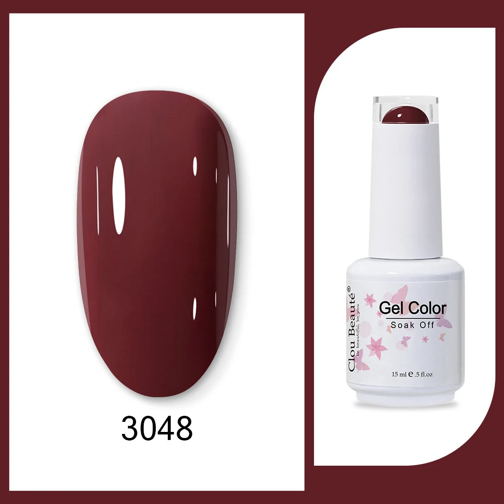 Clou Beaute 15ml HEMA TPO FREE Gel Nail Polish Bright Dark Army Green Gel Lacquer Semi Permanent Art Organic  Nail Gel Varnish