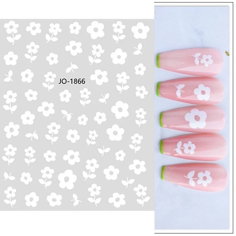 Nail Art Stickers Woman Girl Sexy Sticker Body Press on Nail Slider Black White Decal Decoration Nail Design Accessories Wraps