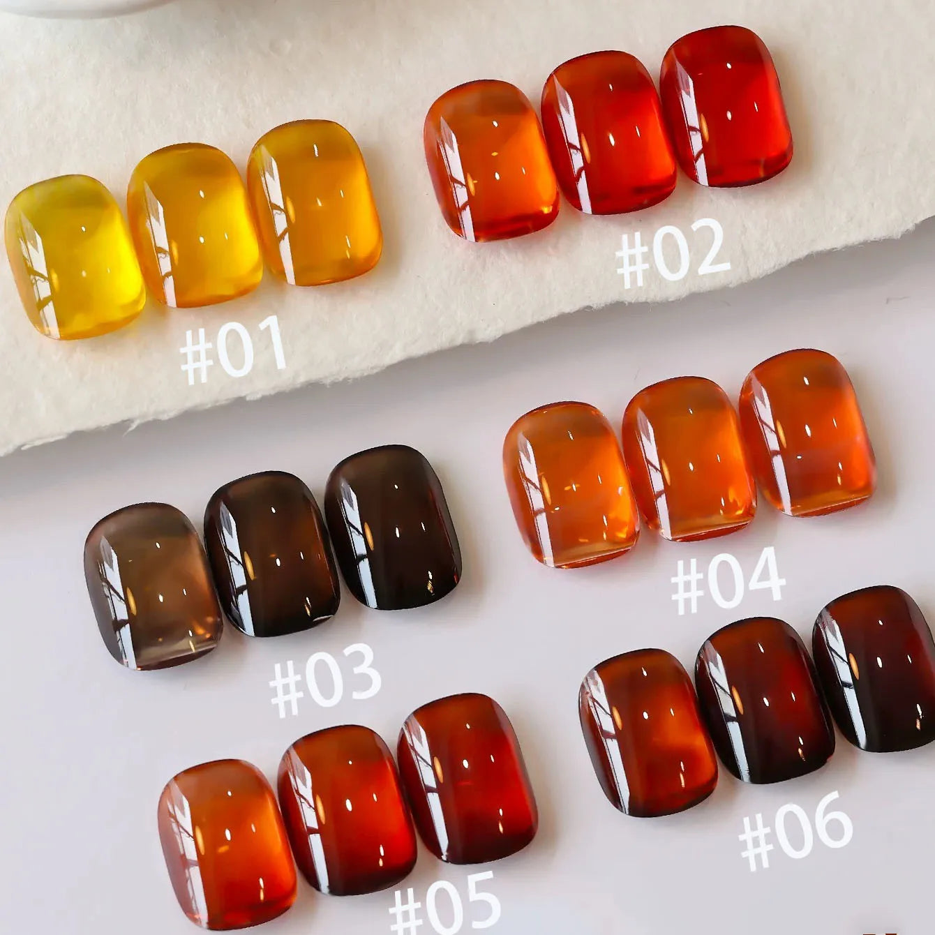MIANEL 10ML Brown Amber Series Jelly Gel Nail Polish 2026 New Popular Ice Clear Caramel Nail Polish Black Nails 1-6pcs