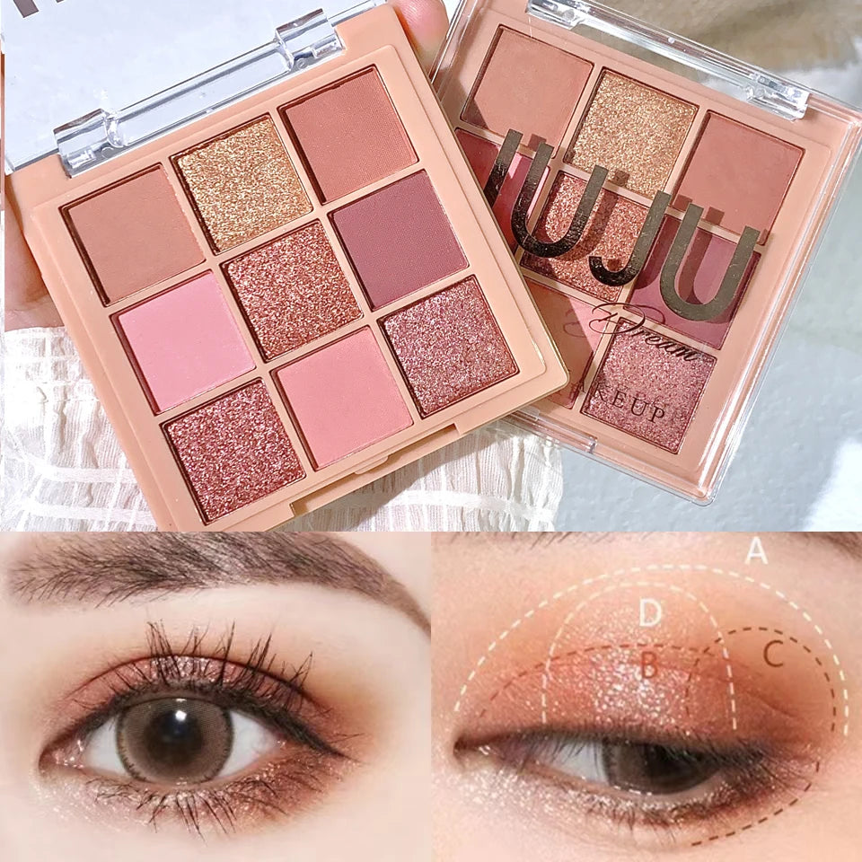 Warm Winter Brown Shadow Nine Colors Eyeshadow Earth Tone Autumn and Winter Low Saturation Orange Brown Palette Milk Tea