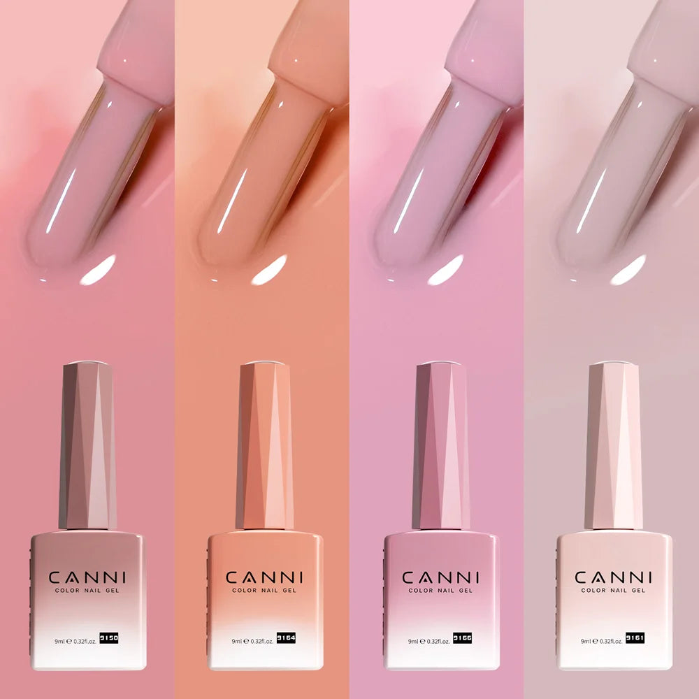 6pcs*9ml CANNI Nail Gel Polish Kit HEMA FREE Jade Jelly Nude Jelly Pink VIP Kit Christmas Gift French Nail Design Natural Color