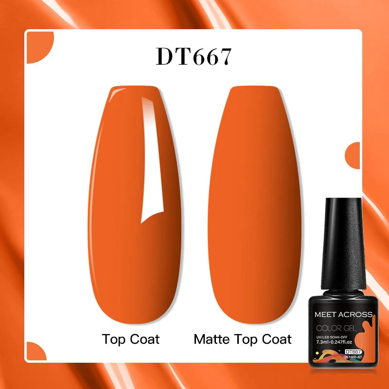 MEET ACROSS 160 Colors 7.3ml Gel Nail Polish Vernis Glitter Sparkly Semi Permanent Soak Off LED UV Gel Varnish Nail Art Manicure