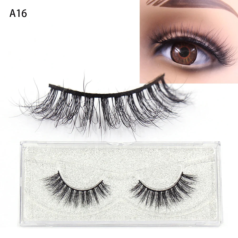 LEHUAMAO 5D Mink Hair False Eyelashes Wispy Cross Natural Mink Lashes Fluffy Eyelash Extension Tools Makeup Handmade Eye lashes