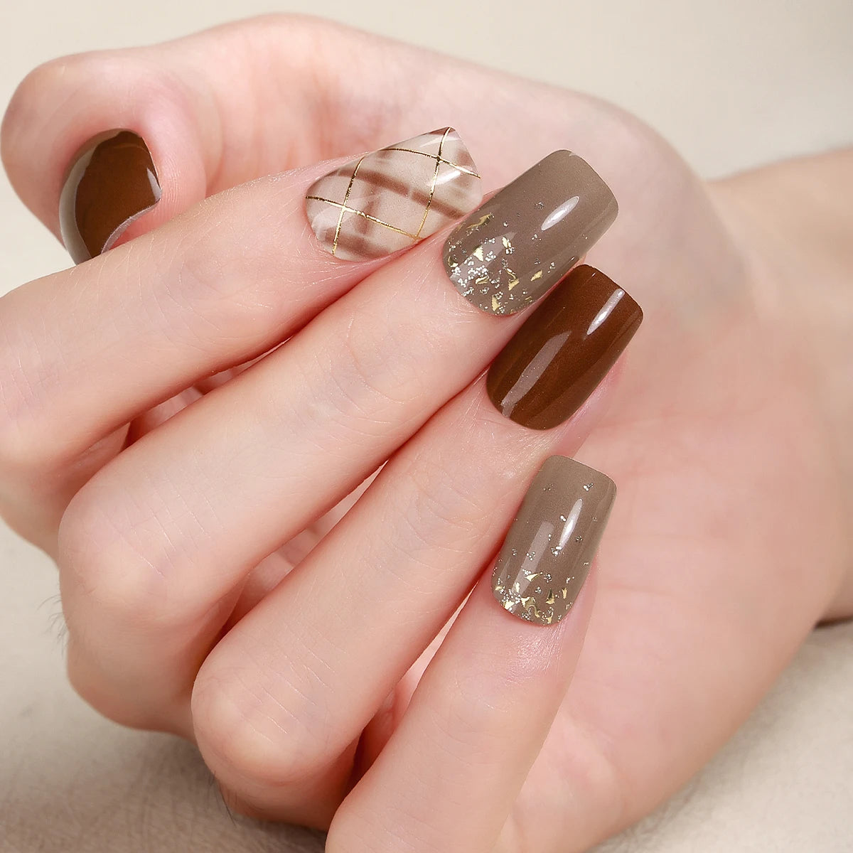 16tips DIY Baking-Free Nail Stickers French Stripe Lines Adhesive Nail Strips Patch Slider Full Cover Nail Decoration Decal