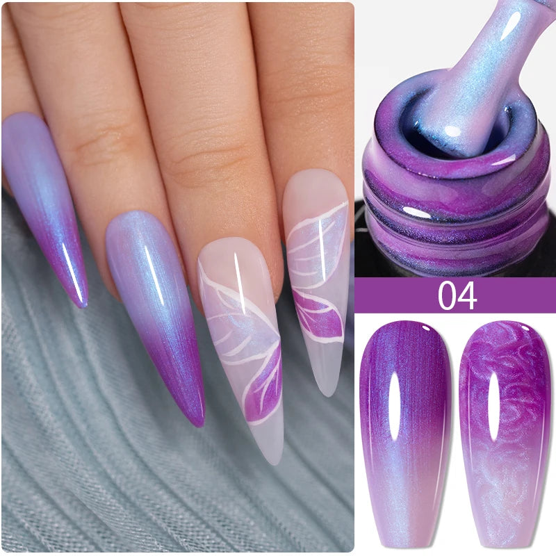 PUENTE Fruit Series Cat Magnetic Gel Nail Polish Summer Green Purple Pink Cat Eye Nail Gel Soak Off UV Semi-Permanent Varnish