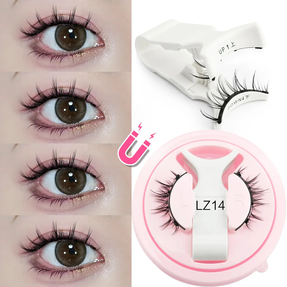 YSDO Magnetic Eyelashes Reusable Winged Magnetic 3D Mink lashes Long-Lasting No Glue Needed False Eyelashes with Tweezer Makeup