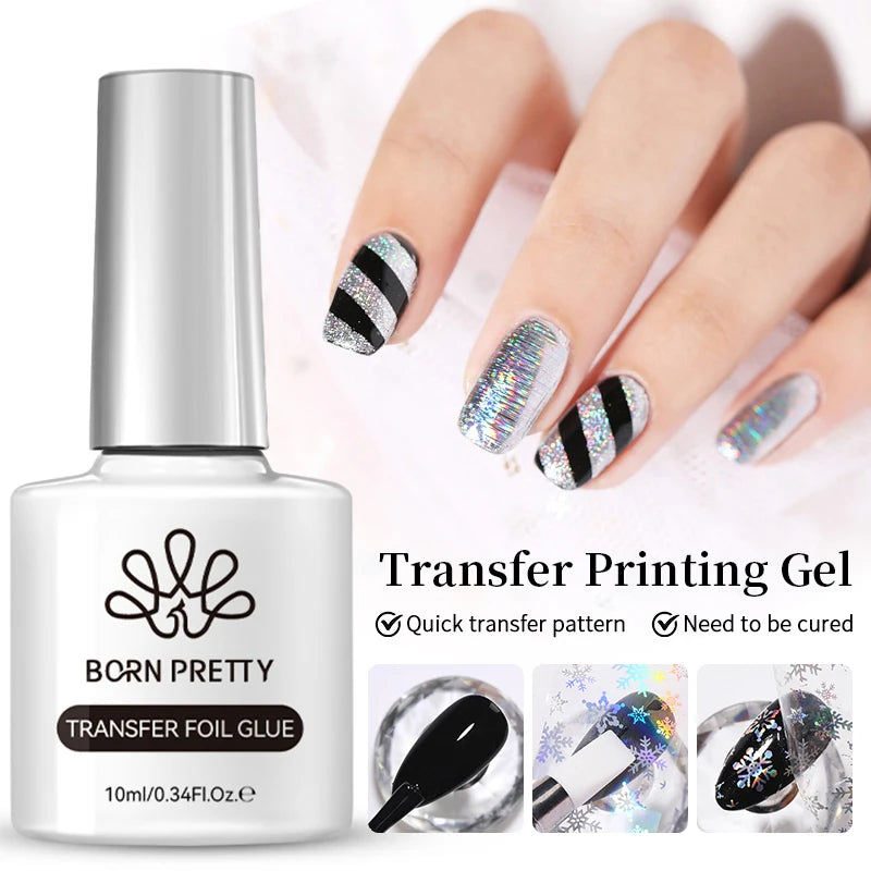 BORN PRETTY 10ml Sliver Carat Mirage Reflective Glitter Gel Nail Polish Sparkling Ultra Shine Soak Off UV Nail Art Gel Varnish