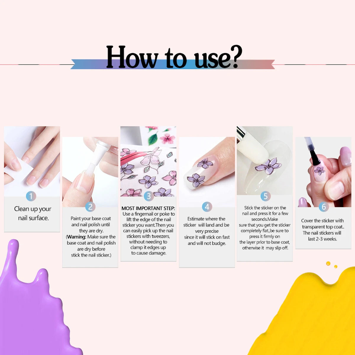 12 Sheets Gradient French Tip Nail Stickers Heart Design Nail Decals Self-Adhesive Manicure Stickers 12 Colors for DIY Nail Art