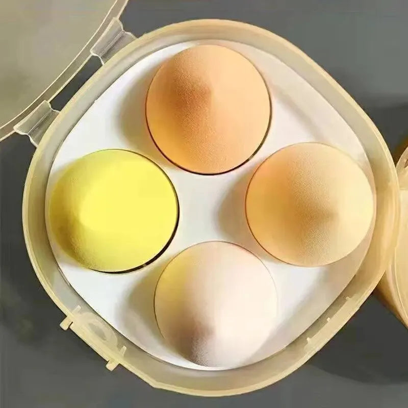 4pcs Beauty Egg Makeup Sponge Set Foundation Make Up Sponge With Egg Box Perfect For Face Cream Powder
