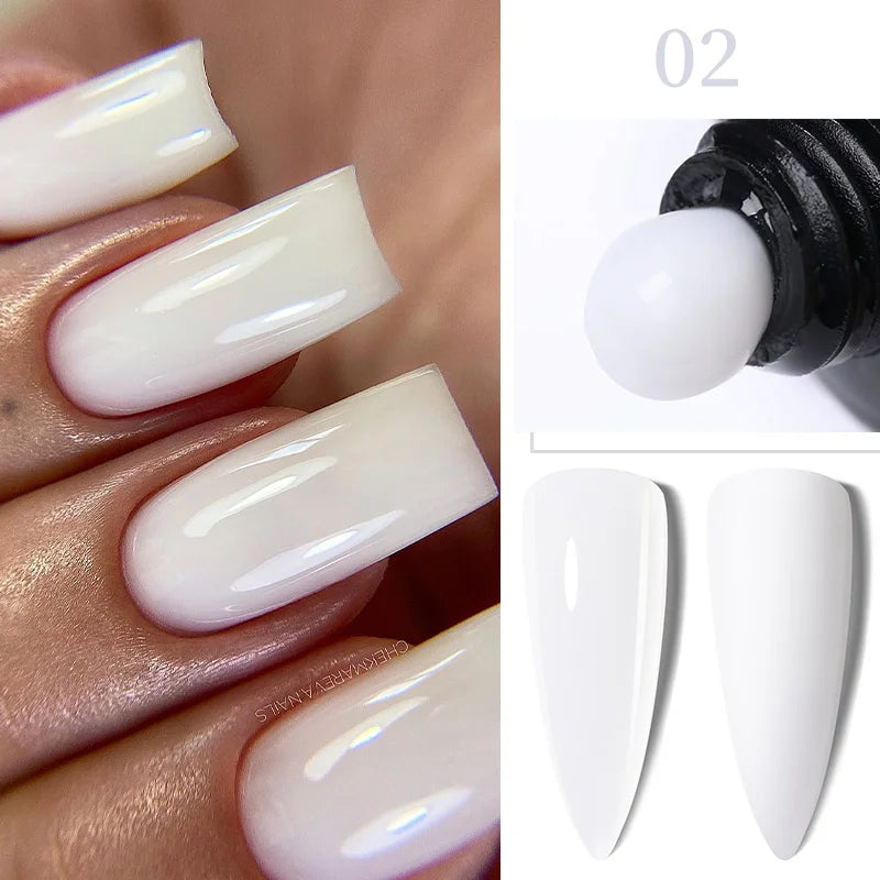 LILYCUTE 15ML Quick Extension Gel Nail Polish Milky White Clear Pink Color French Manicure Finger Prolong Nail Hard Gel Varnish