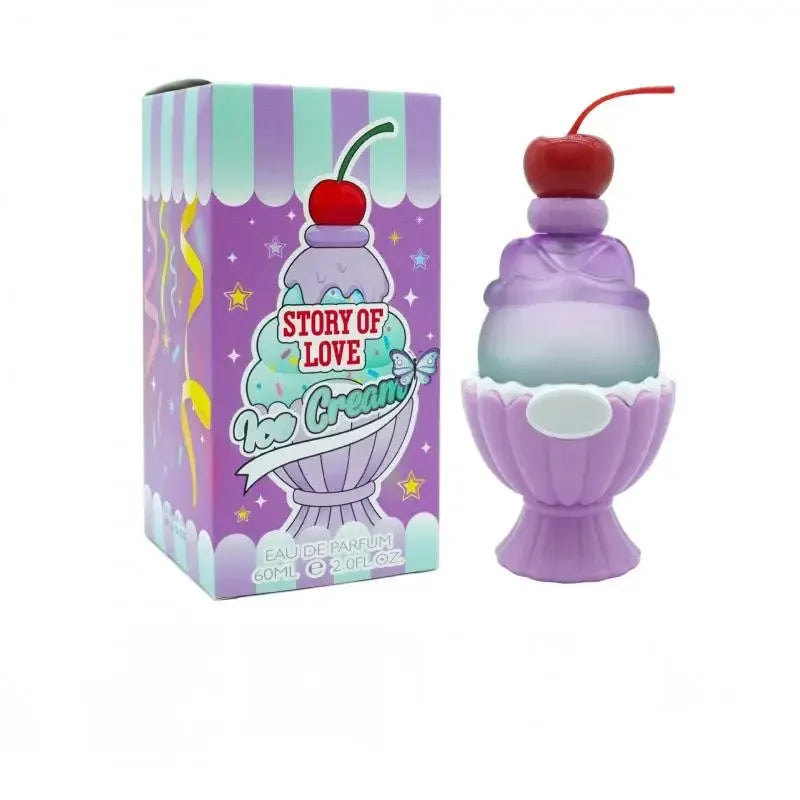 Cute Ice Cream Shaped Perfume For Women, Sweet Fruity Floral Vanilla Fragrance, Long Lasting Eau De Toilette, Unique Gift 50ml