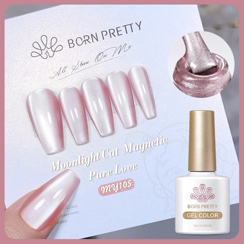 BORN PRETTY 10ml Wishing Apple Red Glass Bead Cat Magnetic Gel ultra Shine Soak Off UV Gel Nail Art Varnish Nail Supplies