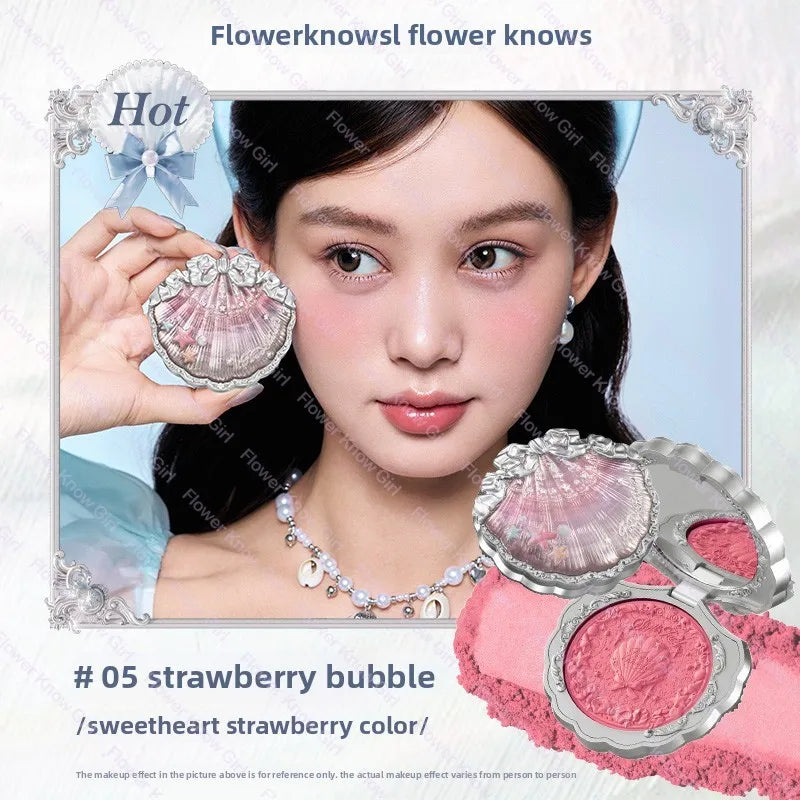 Flower Knows Blusher Butterfly Cloud Collar Collection Rouge Box Duo Blush For Dark Skin Peach Makeup For Cheeks Matte Finish