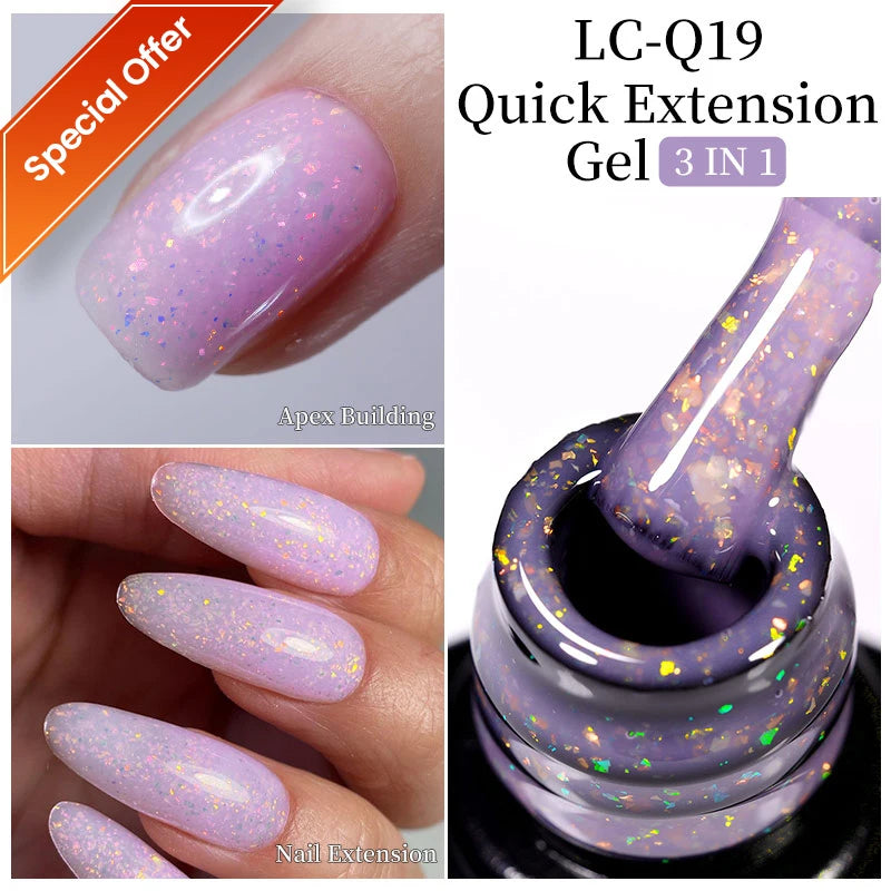 LILYCUTE 7ML Black Silver Red Reflective Glitter Gel Nail Polish Sparkling French Soak Off Long Lasting Manicure Nails Art Gel