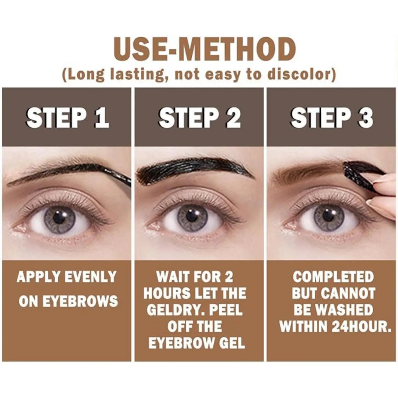 Peel Off Eyebrow Tattoo Tint - Waterproof Dye Cream Gel