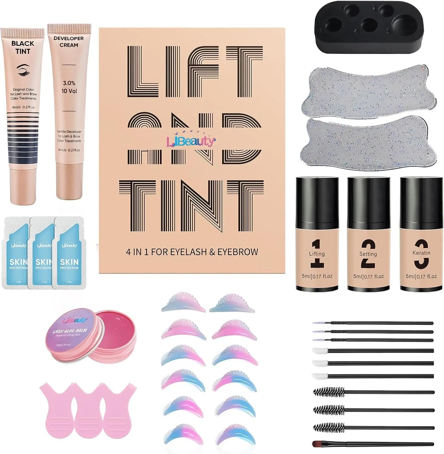 Libeauty Lash Lift and Brow Lamination Kit with Black Tint
