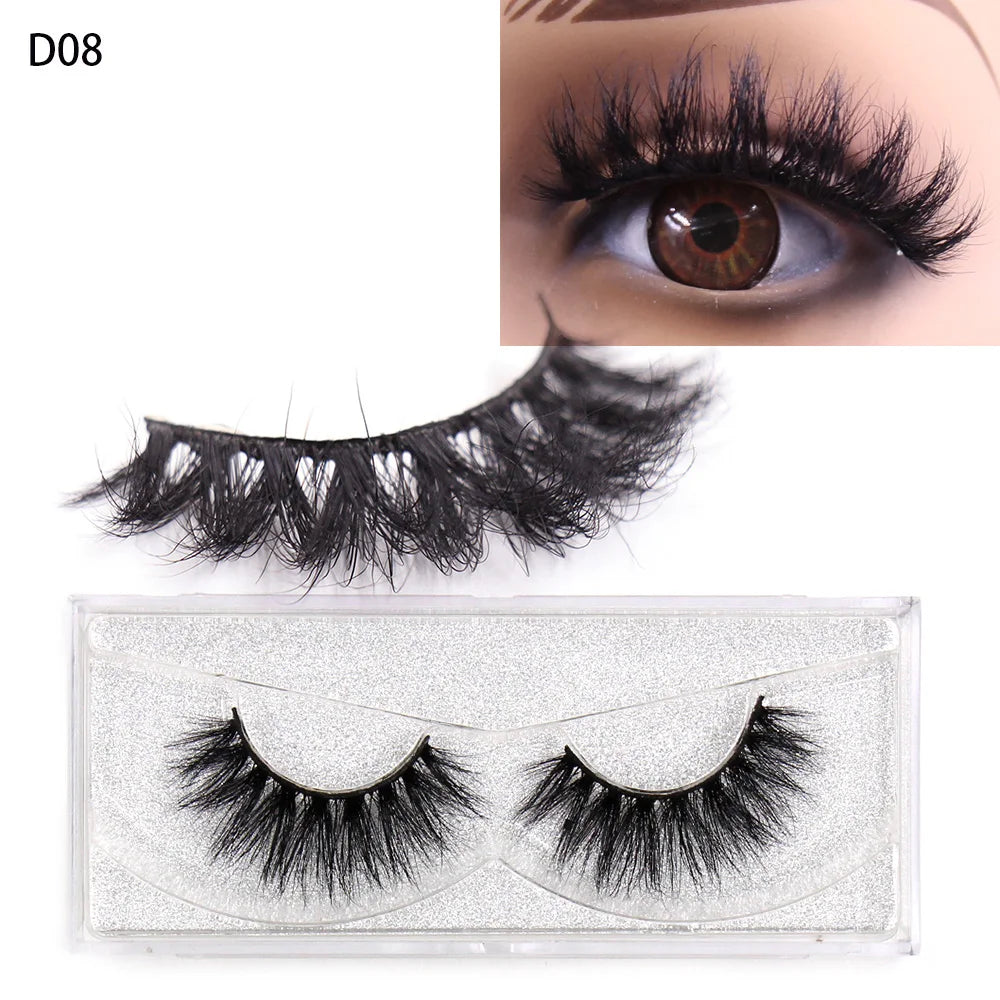 LEHUAMAO 5D Mink Hair False Eyelashes Wispy Cross Natural Mink Lashes Fluffy Eyelash Extension Tools Makeup Handmade Eye lashes